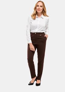 Goldner Fashion Comfortabele broek Anna met gestreken vouw - donkertaupe 