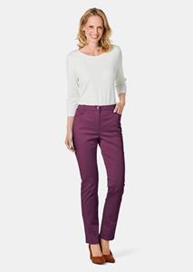 Goldner Fashion Lichte katoenen broek Carla - aubergine 