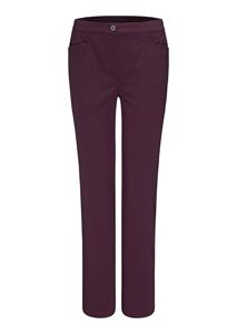 Goldner Fashion Lichte katoenen broek Anna - aubergine 