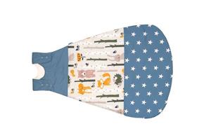 ULLENBOOM Babyschlafsack »Baby Sommer-Schlafsack 80/86 (10 bis 18 Monate) Waldtiere Petrol (Made in EU)«, Mitwachsender Schlafsack für Sommer