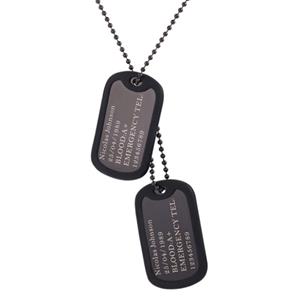 Mendes Dogtag kettinghanger edelstaal Zwart