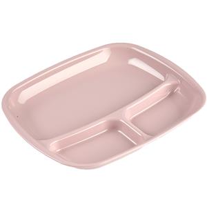 Camping bord 3-vaks - kunststof - oud roze - 21 x 24 cm -