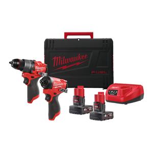 Milwaukee M12 FPP2A2-402X | M12 FUEL powerpack (M12 FPD2, M12 FID2, 2 x M12 B4 accu, 1 x C12C lader, 1 xHD Box) - 4933480587 4933480587