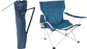 Koopman International STRANDSTOEL LUXE VOUWBAAR BLAUW