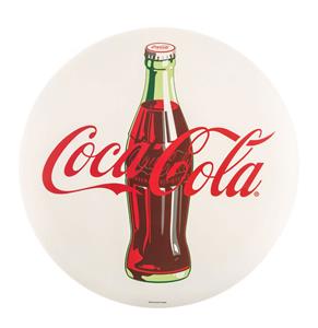 Fiftiesstore Coca-Cola Rond Metalen Logo Bord Button Wit