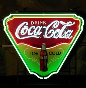 Drink Coca-Cola Ice Cold Neon Verlichting Met Bord 54 x 63 cm