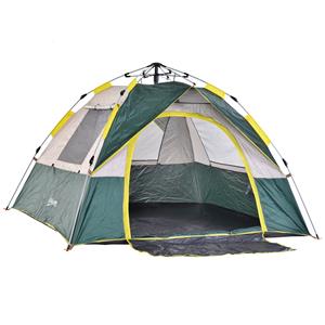 Outsunny tent voor 3-4 personen, kampeertent met haringen, koepeltent, polyester, groen