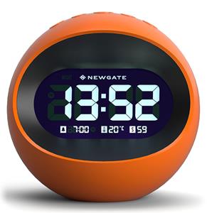 Fiftiesstore Newgate Centre Of The Earth LCD Alarm Klok - Oranje