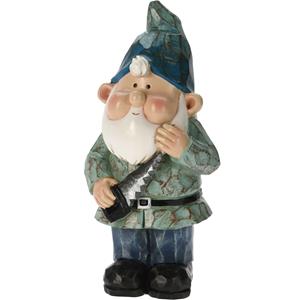 Pro Garden Tuinkabouter beeld Bobby Blue - Polystone - met gereedschap - 31 cm -