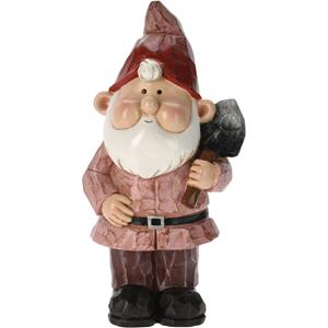 Pro Garden Tuinkabouter beeld Bobby Red - Polystone - met gereedschap - 31 cm -