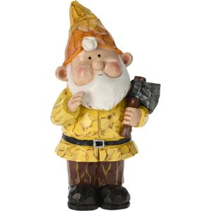 Pro Garden Tuinkabouter beeld Bobby Yellow - Polystone - met gereedschap - 31 cm -