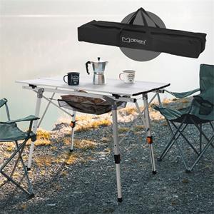 ML-Design Campingtafel opvouwbaar 90x51,5 cm zilver aluminium 