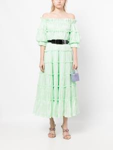 Leo Lin Off-shoulder jurk - Groen