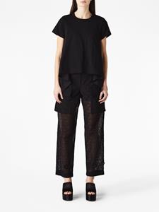 Sacai Broek met geborduurde logo - Zwart