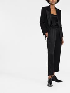 Saint Laurent Broek met geborduurd logo - Zwart