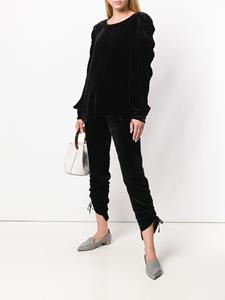 Gold Hawk cropped broek met samengetrokken zijkanten - Zwart