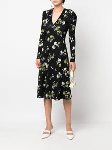 Erdem Jurk met pofschouders - Zwart