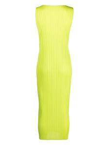 Pleats Please Issey Miyake Jurk met ronde hals - Groen