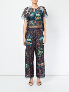 Peter Pilotto lace patch overlay trousers - Zwart