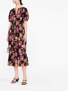 DVF Diane von Furstenberg Jurk met bloemenprint - Zwart