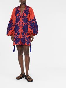 Yuliya Magdych Shiftjurk met geborduurde bloemen - Blauw
