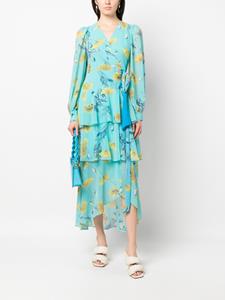 DVF Diane von Furstenberg Gedrapeerde jurk - Blauw