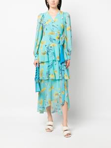 DVF Diane von Furstenberg Gedrapeerde jurk - Blauw