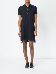 Thom Browne Striped Cotton Pique Polo Dress - Blauw