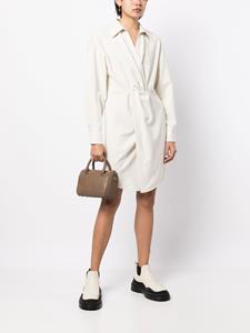 Goen.J Jurk met V-hals - Beige