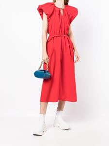 Juun.J Jurk met pofmouwen - Rood