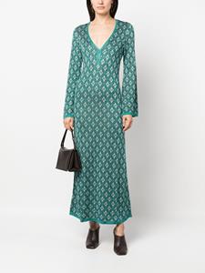 PAULA Jurk met jacquard - Groen