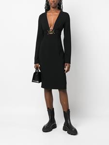 Moschino Jurk met logoplakkaat - Zwart