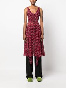 Versace Jurk met asymmetrische zoom - Roze