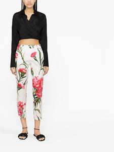 Dolce & Gabbana Broek met bloemenprint - Wit