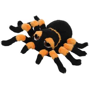 Pluche zwart/oranje spin knuffel 13 cm speelgoed -