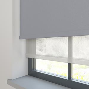 Domus Dubbel Rolgordijn - Bella warmgrijs met Mood grijs gemêleerd