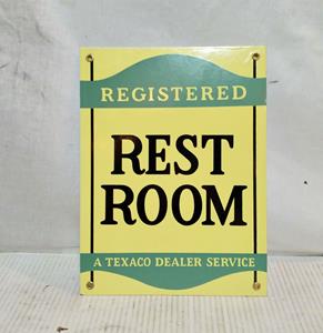 Fiftiesstore Registered Rest Room A texaco Dealer Service Emaille Bord