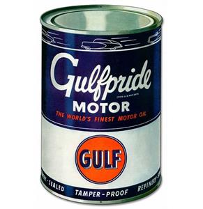 Fiftiesstore Gulf Motor Oil Gulfpride Zwaar Metalen Bord - 58 x 35 cm