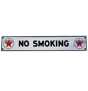 Fiftiesstore Texaco No Smoking Emaille Bord - 58.5 x 10 cm