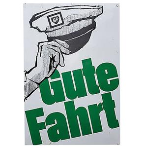 Fiftiesstore BP Gute Fahrt Emaille Bord - 15 x 10 cm