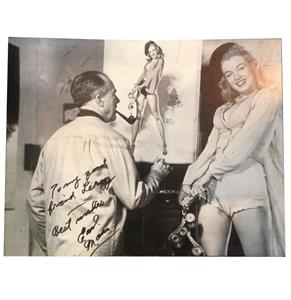 Marilyn Monroe Poster Earl Moran Handtekening 52 x 41 cm