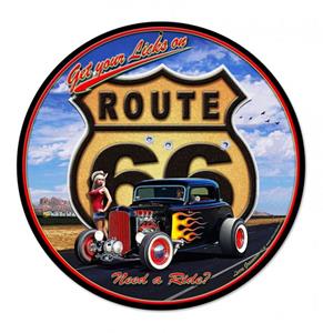 Route 66 Hot Rod 'Get Your Licks' Zwaar Metalen Bord