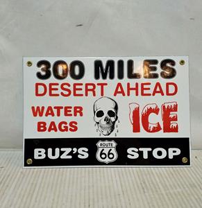 Buz's Stop Water Bags Ice Emaille Bord
