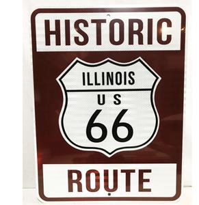 Historic Route 66 Illinois Snelweg Bord - Reflecterend