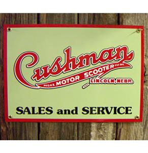 Fiftiesstore Cushman Motor Scooter Sales Service Emaille Logobord