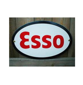 Fiftiesstore Esso Ovaal Emaille Bord 30 x 19 cm