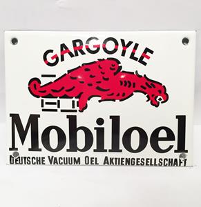 Fiftiesstore Gargoyle Mobiloel Emaille Bord