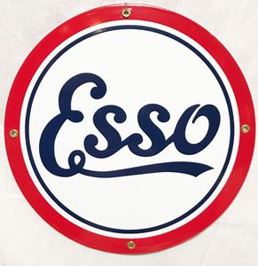 Fiftiesstore Esso Logo Emaille Bord 12 / 30 cm