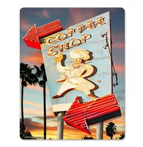 Fiftiesstore Coffee Shop by Larry Grossman Zwaar Metalen Bord