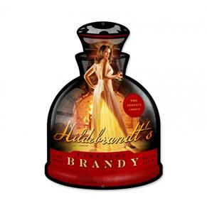 Fiftiesstore Fireside Brandy Pin-Up Zwaar Metalen Bord 45,5 x 32 cm